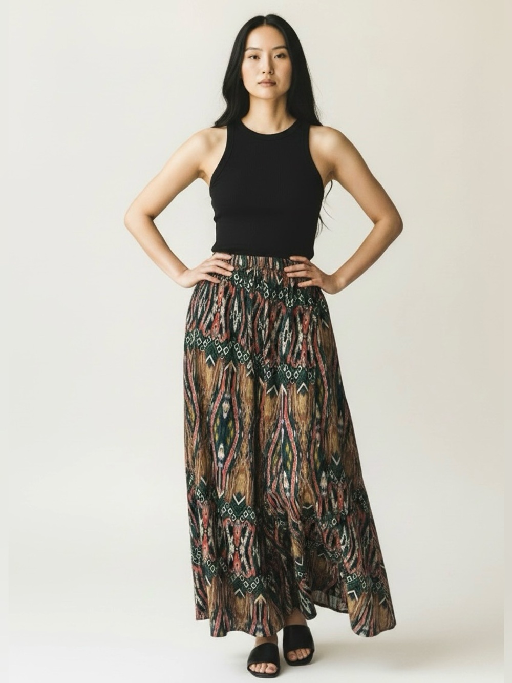 Mix Nouveau New York Tribal Boho Maxi Skirt